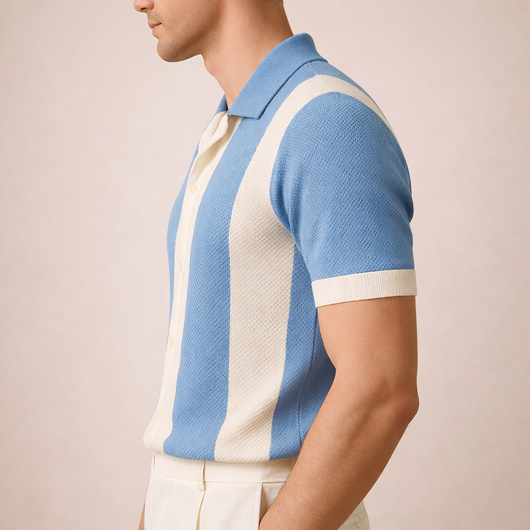 Contrast Weave Polo Shirt